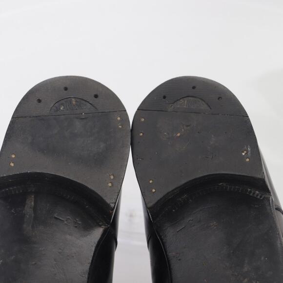 VTG Italy Mens Oxford Size 9.5 C Black Leather Cap Toe Dress Shoes Derby Wedding main image 14